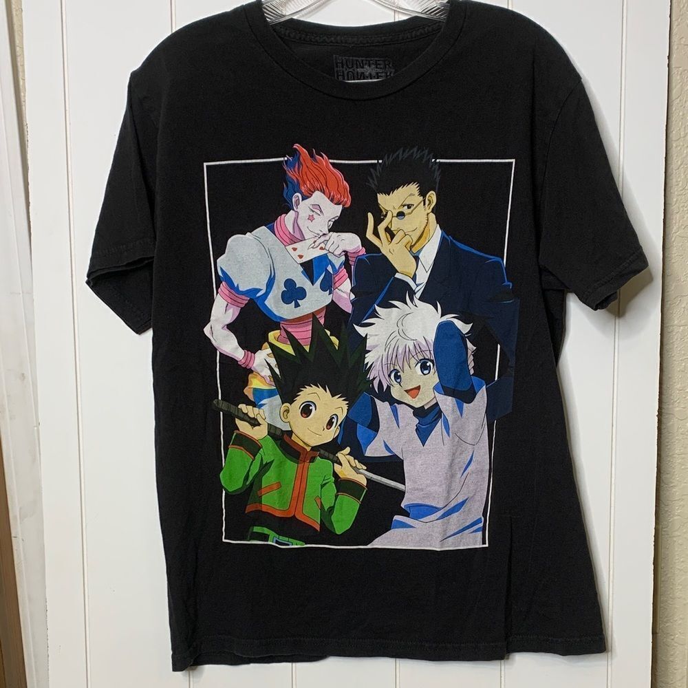 ANIME, Black Cotton T-Shirt, HUNTER